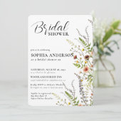 Elegant Boho Floral Wildflower Vrijgezellenfeest Kaart (Staand voorkant)