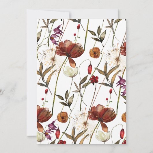 Elegant Boho Floral Wildflower Vrijgezellenfeest Kaart (Achterkant)