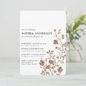 Elegant Boho Floral Wildflower Vrijgezellenfeest Kaart (Staand voorkant)