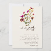 Elegant Boho Floral Wildflower Wedding Kaart (Voorkant)