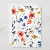 Elegant Boho Floral Wildflower Wedding Kaart (Achterkant)