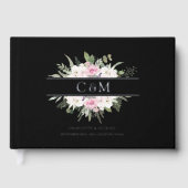 Elegant Boho Floral Zilver Gastenboek (Voorkant)