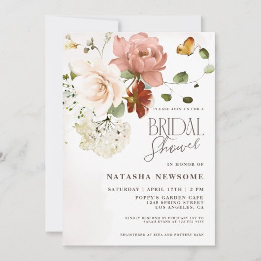 Elegant Boho Flower Garden Vrijgezellenfeest Kaart (Voorkant)