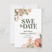 Elegant Boho Flowers Lijst Save The Date (Voorkant)