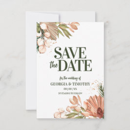 Elegant Boho Flowers Lijst Save The Date