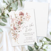 Elegant Boho Flowers Wildflower Wedding Save The Date