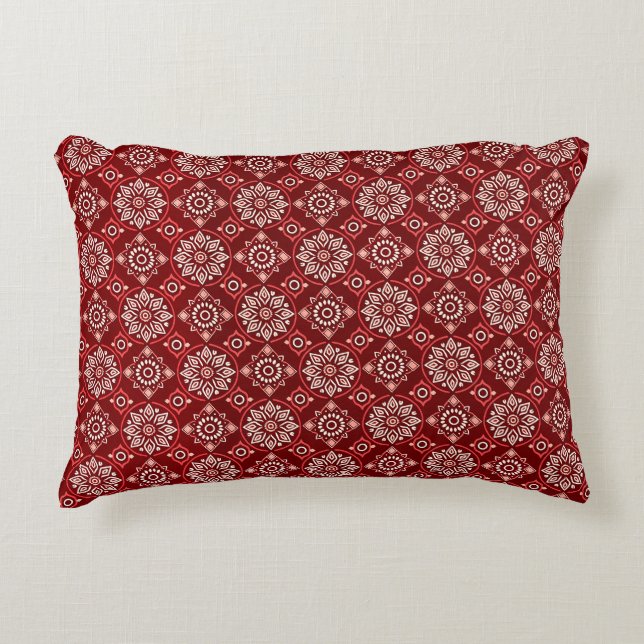 Elegant  Boho geometrisch bloemenpatroon Accent Kussen (Voorkant)