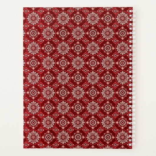 Elegant  Boho geometrisch bloemenpatroon Planner (Achterkant)
