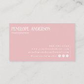 Elegant Boho Girly Pink Neutral Modern Trendy Visitekaartje (Achterkant)