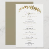 Elegant Boho Gold Butterflies Classy Wedding Menu (Voorkant / Achterkant)