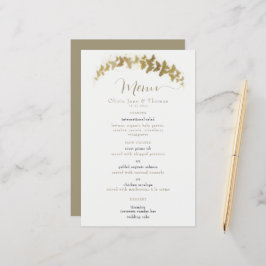 Elegant Boho Gold Butterflies Classy Wedding Menu