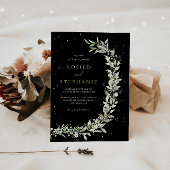 Elegant Boho Gold Foil Waterverf Groen Bruiloft Folie Uitnodiging