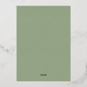 Elegant Boho Gold Foil Waterverf Groen Bruiloft Folie Uitnodiging (Achterkant)