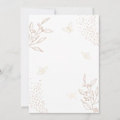 Elegant Boho Gold Leaves Vlinder Baby shower Kaart (Achterkant)