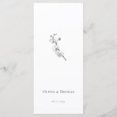 Elegant Boho Gold Lijst BW Orchids Vrijgezellenfee Menu (Achterkant)