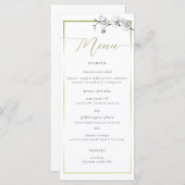Elegant Boho Gold Lijst BW Orchids Vrijgezellenfee Menu (Voorkant / Achterkant)
