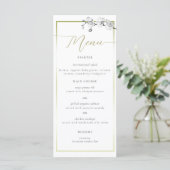 Elegant Boho Gold Lijst BW Orchids Vrijgezellenfee Menu (Staand voorkant)