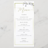 Elegant Boho Gold Lijst BW Orchids Vrijgezellenfee Menu (Voorkant)