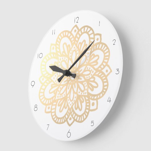 Elegant Boho Gold Mandala wandklok (Hoek)