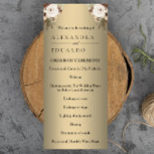 Elegant Boho Golden Floral bruiloft programma Programmakaart