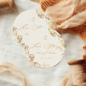 Elegant Boho | Gouden herfstbruiloft Ronde Sticker