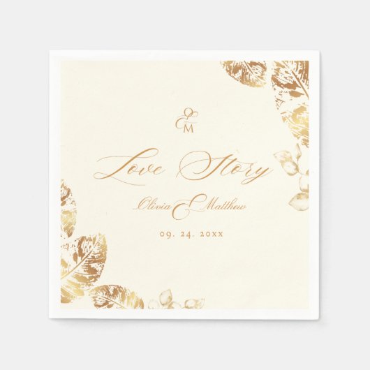 Elegant Boho | Gouden herfstbruiloft Servet (Voorkant)