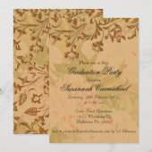 Elegant Boho  Graduation Party Invitation Kaart (Voorkant / Achterkant)