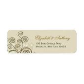 Elegant Boho Green Spirals Wedding Adresetiketten Etiket (Voorkant)