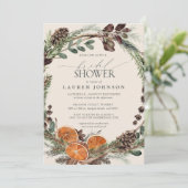 Elegant Boho Greenery Citrus Herfst Vrijgezellenfe Kaart (Staand voorkant)