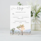 Elegant Boho Greenery Custom Joshua Tree Wedding RSVP Kaartje (Staand voorkant)