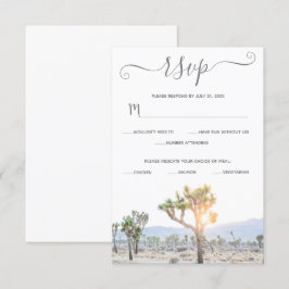Elegant Boho Greenery Custom Joshua Tree Wedding RSVP Kaartje