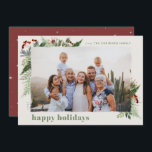 Elegant Boho Greenery Dry Brush Effect Foto Feestdagenkaart<br><div class="desc">Dit neutrale model van de boho stijl kenmerkt minimale wintergroen, met droog borsteleffect fotohouder en tekst in trending boho palette kleuren. Voeg een facultatief bericht op de rug toe of verander het backerontwerp (3 beschikbare opties). SNELLE TIP: Als u de kleur van de achtergrond/het patroon/de tekst wilt wijzigen om deze...</div>