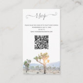 Elegant Boho Greenery Joshua Tree QR Code Weddensc Informatiekaartje (Voorkant)