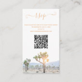 Elegant Boho Greenery Joshua Tree QR Code Weddensc Informatiekaartje (Voorkant)