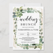 Elegant boho greenery succulent foliage bruiloft kaart (Voorkant)