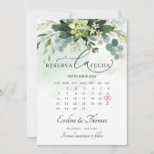 Elegant Boho greenery succulents reserva la fecha Save The Date (Voorkant)