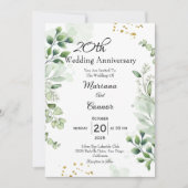 Elegant Boho Greenery Wedding Anniversary  Kaart (Voorkant)