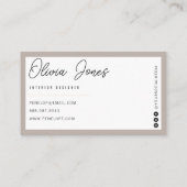 Elegant Boho grijs branding modern trendy uniek Visitekaartje (Achterkant)