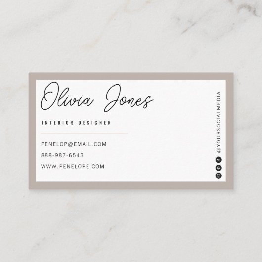 Elegant Boho grijs branding modern trendy uniek Visitekaartje (Achterkant)