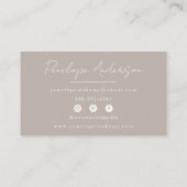 Elegant Boho grijs neutraal chic minimalistisch mo Visitekaartje (Achterkant)
