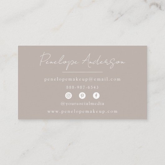 Elegant Boho grijs neutraal chic minimalistisch mo Visitekaartje (Achterkant)