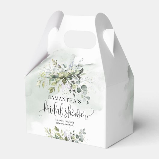 Elegant boho groen eucalyptus goud Vrijgezellenfee Bedankdoosjes (Achterkant)