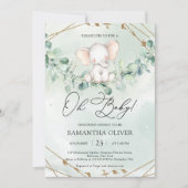 Elegant Boho groen Eucalytpus olifant Oh Baby Kaart (Voorkant)