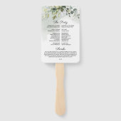 Elegant boho groen gebladerte eucalyptus diner handwaaier (Achterkant)