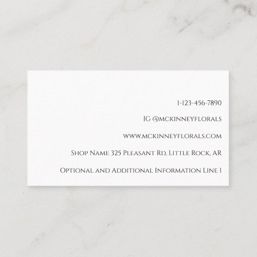 Elegant Boho Hands & Flower Florist Logo Visitekaartje (Achterkant)