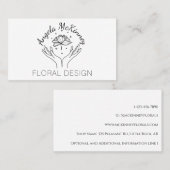 Elegant Boho Hands & Flower Florist Logo Visitekaartje (Voorkant / Achterkant)