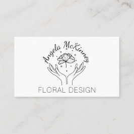 Elegant Boho Hands & Flower Florist Logo Visitekaartje