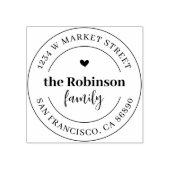 Elegant Boho hart ronde familie retour adres Rubberstempel (Afrduk)