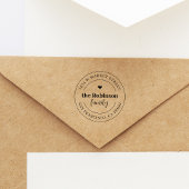 Elegant Boho hart ronde familie retour adres Rubberstempel