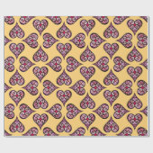 Elegant Boho Heart Pattern Decorative Yellow Craft Cadeaupapier (Vlak)